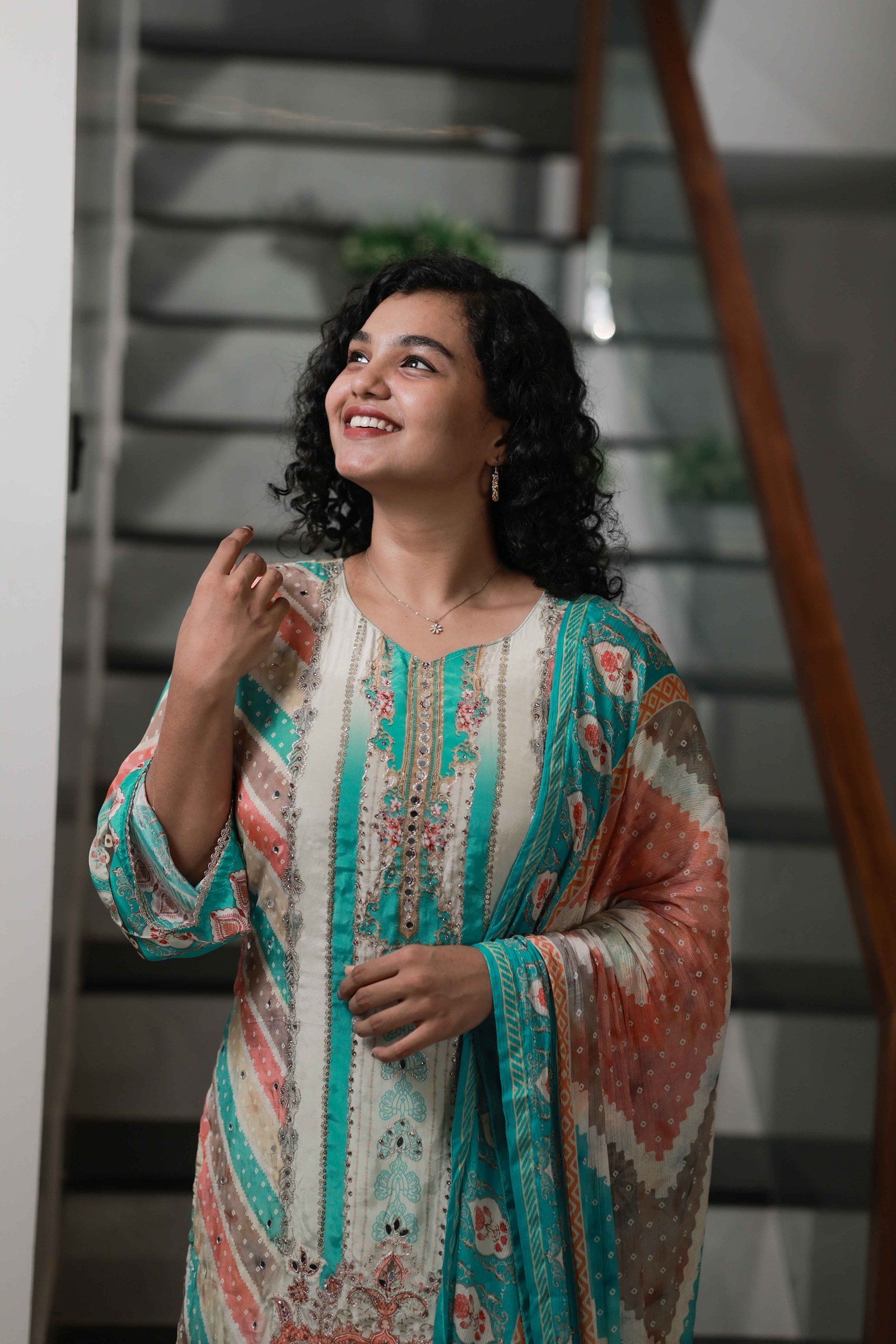 LA00084-Three Piece Set Fabric - Muslin - Embroidery & Mirror - Mix - Size (L, XL,XXL)