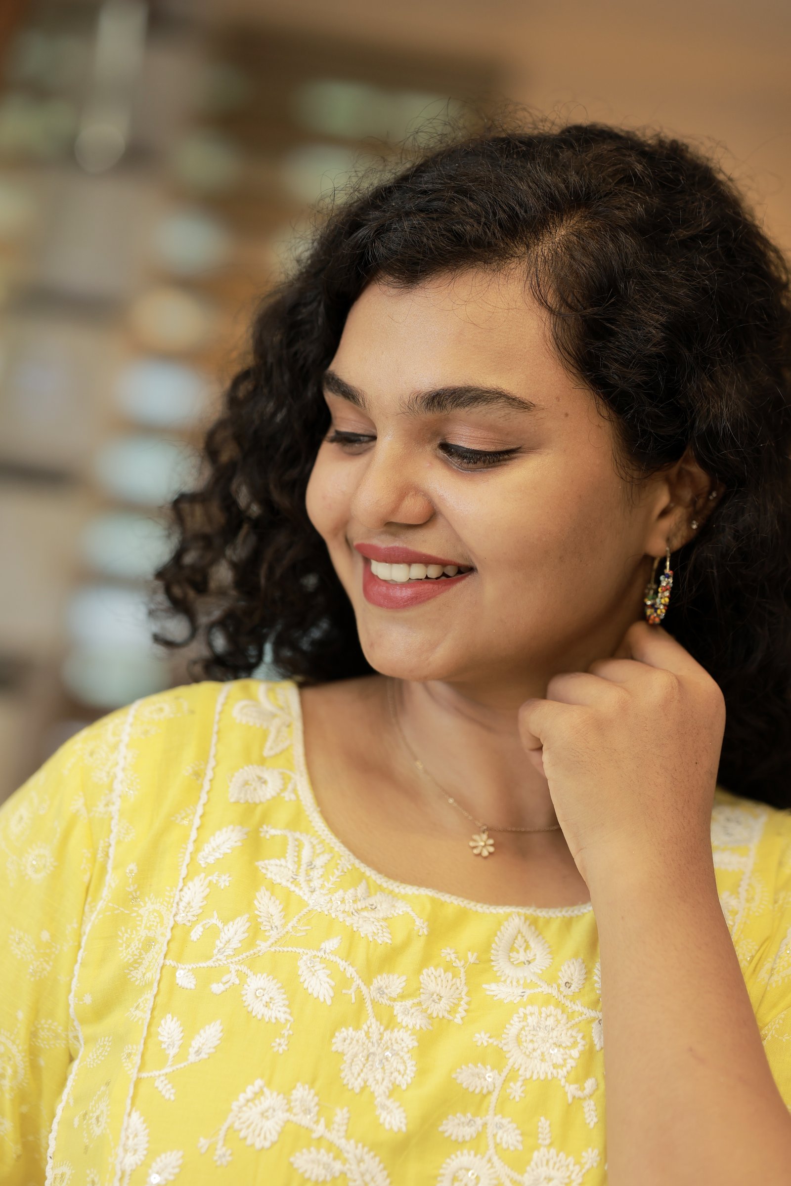 LA00093 Three piece set-Fabric-cotton-Work-Embroidery-Color-Lime green-Size-(M-L-XXL)